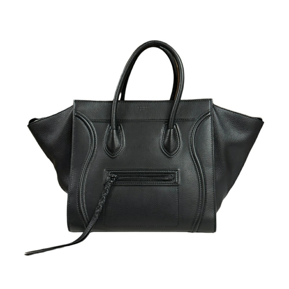 Celine Luggage Phantom Leather Handbag Black
